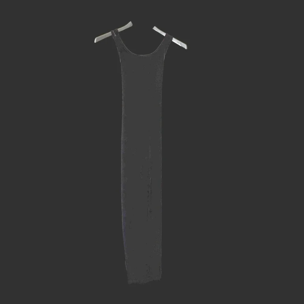 Jump Apparel‎ Co Wendye Chaitin Black Velvet Maxi Dress Sleeveless Side Slit 3/4